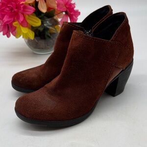 Fly London Chocolate Brown Suede Ankle Boots Size 38